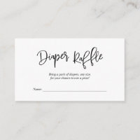 Baby Shower Diaper Raffle, Creative Black Script