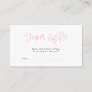 Baby Shower Diaper Raffle, Creative Pink Script Enclosure Card