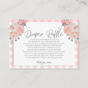 Baby Shower Diaper Raffle   FUNNY Baby Coral Enclosure Card