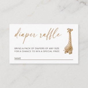 Baby Shower Diaper Raffle Invitation Insert Card