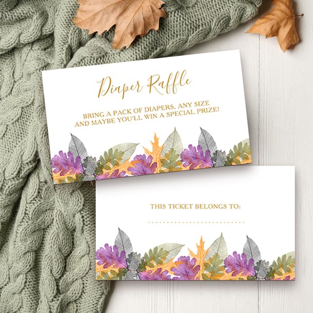 Baby Shower Diaper Raffle October Leaves Enclosure Card (Fall Baby Shower Diaper Raffle Tickets from my October Leaves collection)