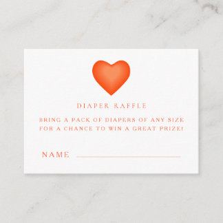 Baby Shower Diaper Raffle Ticket Cards