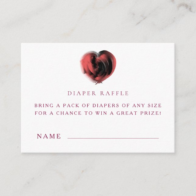 Baby Shower Diaper Raffle Ticket Cards (Front)