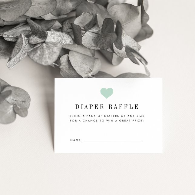 Baby Shower Diaper Raffle Ticket Cards | Mint (Creator Uploaded)