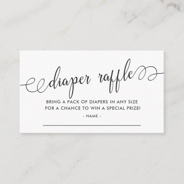 Baby Shower Diaper Raffle Ticket Enclosure Card (Front)