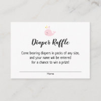Baby Shower Diaper Raffle Tickets w/ Pink Whale