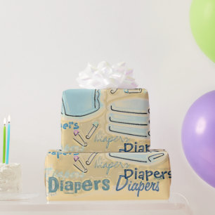 Baby Shower Diapers Wrapping Paper