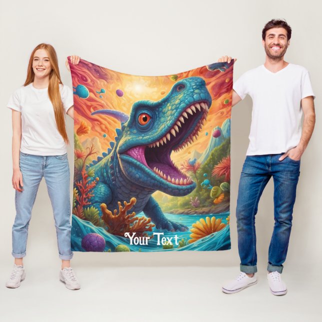 Baby shower Dino-Mite  Fleece Blanket (In Situ)