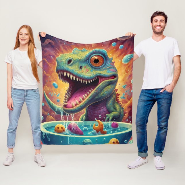 Baby shower Dino-Mite  Fleece Blanket (In Situ)