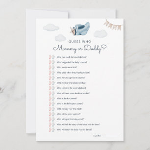 Baby Shower Downloadable Guess Who Game Card