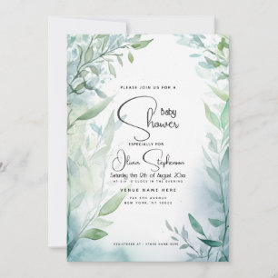 Baby Shower- Dreamy Blue Garden Invitation