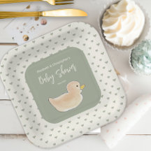 Baby Shower Duck Heart Dots Couples Cute Girl 