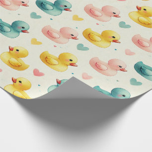 Baby Shower Duck Pattern Wrapping Paper
