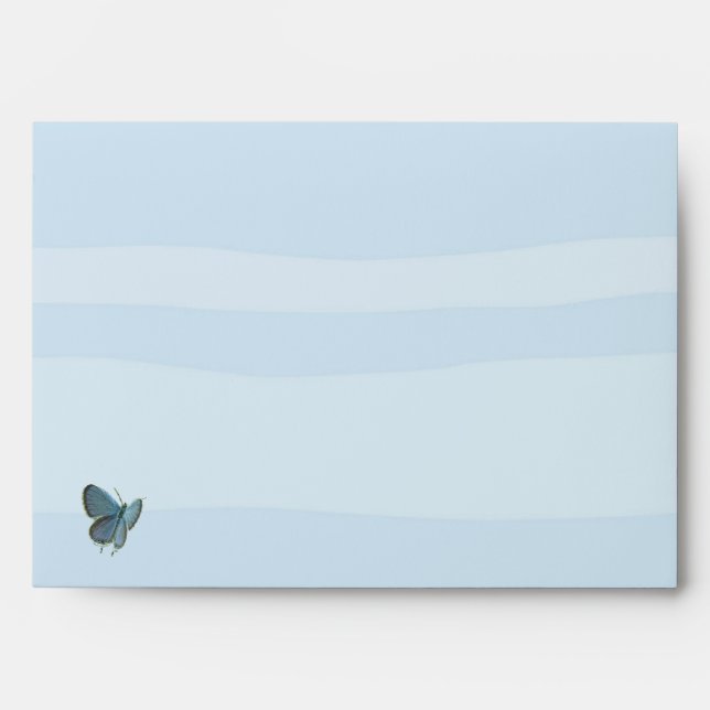 Baby Shower Eastern Tailed Blue Butterfly Envelope (Front)