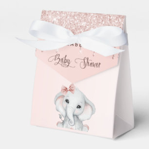 Baby Shower elephant girl blush pink rose gold Favour Box