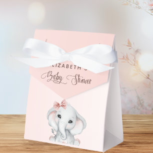 Baby Shower elephant girl blush rose gold Favour Box