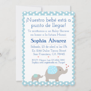 Baby Shower Elephant/Invitación Elefantes Invitation