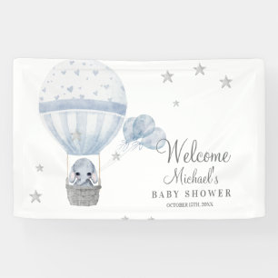 Baby Shower Elephant with Air Hot Balloon Banner