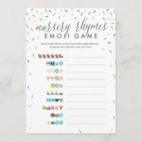 Baby Shower Emoji Game Card - Nursery Rhymes