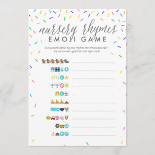 Baby Shower Emoji Game Card - Nursery Rhymes