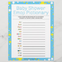 Baby Shower Emoji Pictionary [Starry Night Blue]