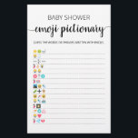 Baby Shower Emoji Pictionary with Answers game<br><div class="desc">Purchase this game and enjoy high quality Baby Shower Emoji Pictionary card for your event! Gender neutral Black and White design. ANSWERS: 1. MORNING SICKNESS 2. BABY SHOWER 3. CUT THE CORD 4. MOM TO BE 5. TWINS 6. GIRL OR BOY 7. DUE DATE 8. NIGHTTIME FEEDINGS 9. PICKLES &...</div>
