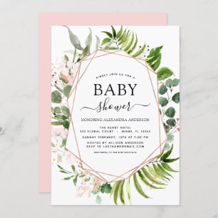 Baby Shower Eucalyptus Botanical Geometric Invitation