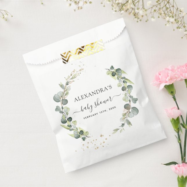 Baby Shower Eucalyptus Greenery Boho Rustic Favour Bags (Sealed)