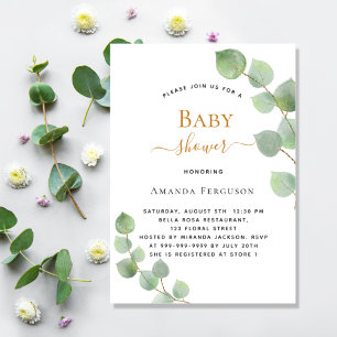 Baby Shower eucalyptus greenery elegant Invitation