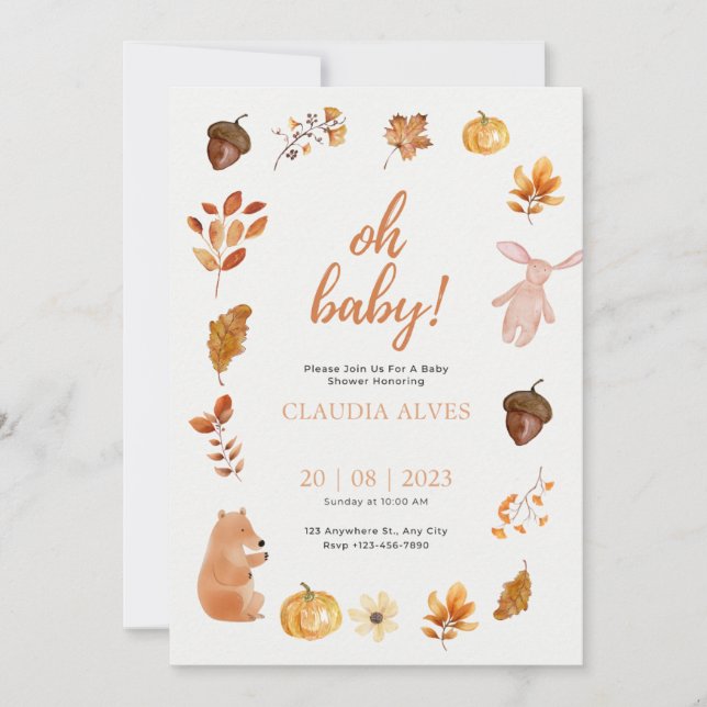 Baby Shower Fall Aesthetic Invitation (Front)