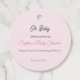 Baby Shower Favor Tag | Oh Baby Sophia