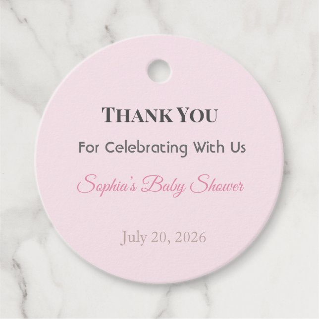Baby Shower Favor Tag | Oh Baby Sophia (Front)