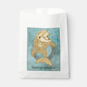 Baby Shower Favour Bag, Gold Dolphin Baby & Mummy Favour Bags
