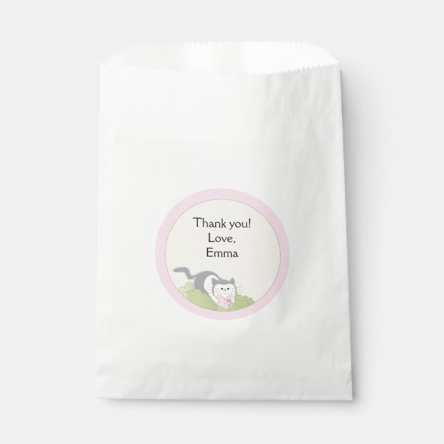 Baby Shower Favour Bag, Pink Build-a-Library Showe Bags (Front)