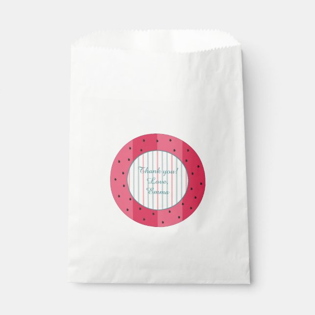 Baby Shower Favour Bag "Watermelon Umbrella" (Front)