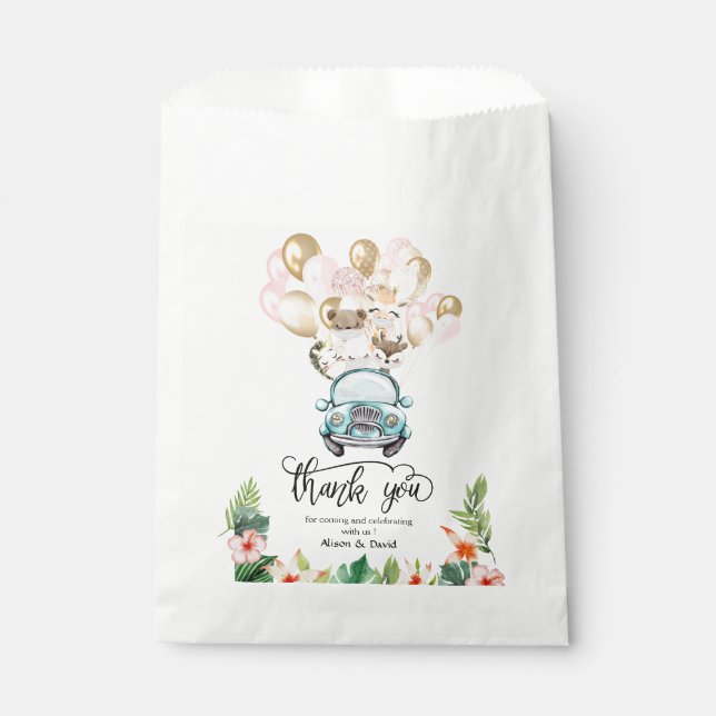 Baby Shower Favour Bags | Safari Friends Drive By (Front)