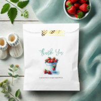 Baby Shower Favour Bags Watercolor Strawberries