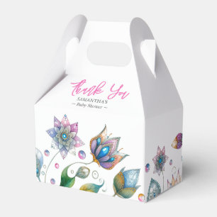 Baby Shower Favour Boxes Watercolor Boho Florals