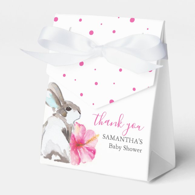 Baby Shower Favour Packaging Watercolor Bunnies Favour Box (Front Side)