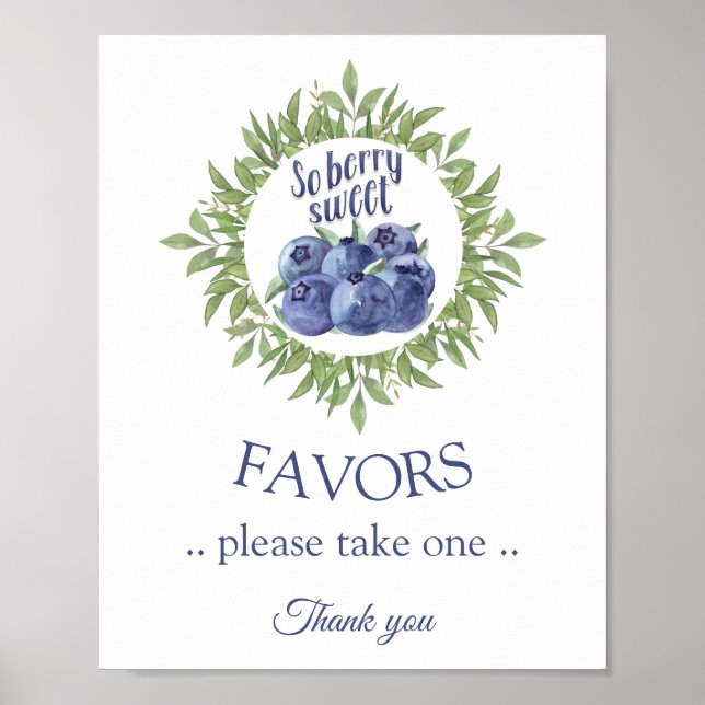 Baby Shower Favour Sign so berry sweet (Front)