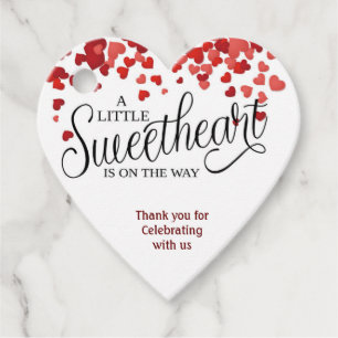 BABY SHOWER favour stickers hearts sweetheart Tags