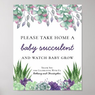 Baby Shower Favour Table Sign Watercolor