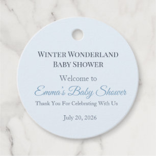 Baby Shower Favour Tag Winter Wonderland
