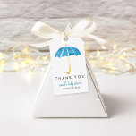 Baby Shower Favour Tags | Blue Umbrella<br><div class="desc">Use these sweet baby shower favour tags to say thank you to your guests! Design features a blue umbrella in soft watercolors and a combination of script and modern block text. Coordinates with our Blue Umbrella set of baby girl shower invitations and accessories. Also available in neutral and girl colours...</div>