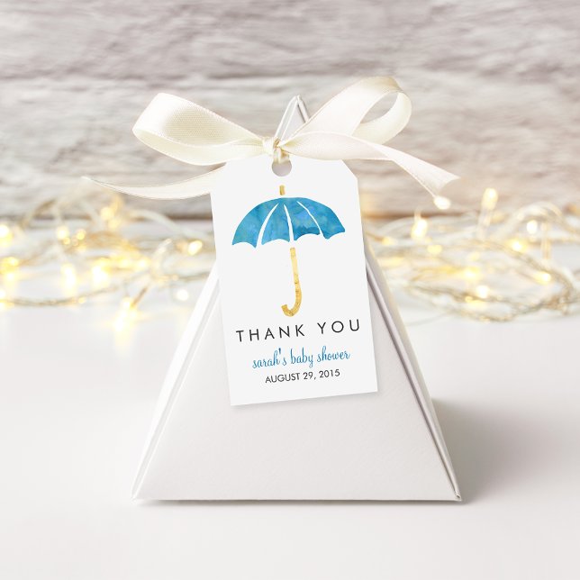 Baby Shower Favour Tags | Blue Umbrella (Creator Uploaded)