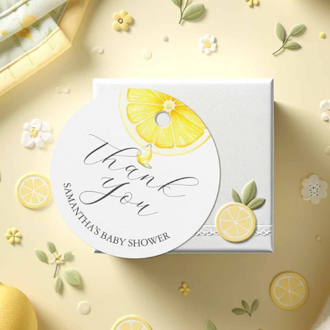 Baby Shower Favour Tags Lemons (Lemon baby shower theme watercolor citrus favor tag)