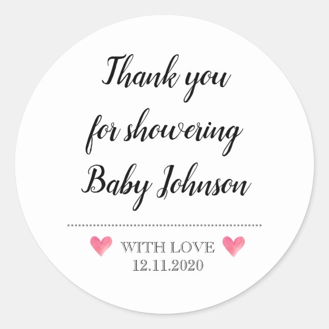 Baby shower favour tags sticker (Front)