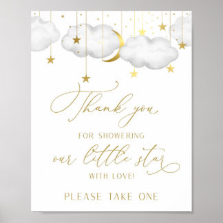 Baby Shower Favours Sign, Moon and Stars Favours Poster