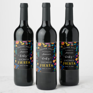 Baby Shower Fiesta Mexican Party Wine Label