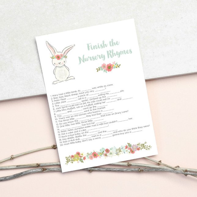 Baby Shower Finish The Nursery Rhymes Game Card (Creator Uploaded)